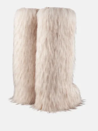 Botas altas blancas de pelo sintético Icon Yeti de Jacquemus + Moon Boot