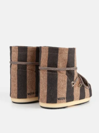 Botas de fieltro a rayas Icon Low Beige de Jacquemus + Moon Boot