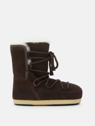 Botas Evx de ante marrón oscuro y piel de oveja
