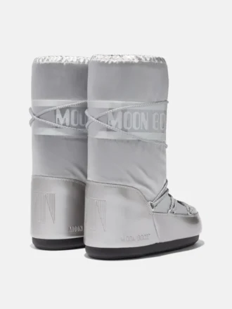 Botas Icon Glance de satén plateado