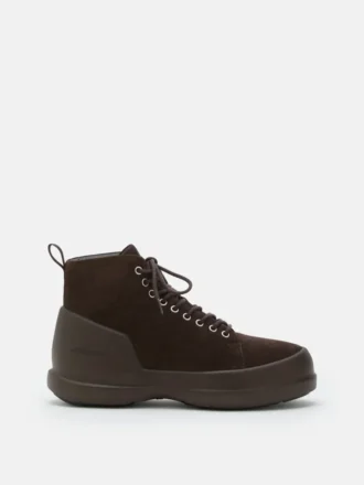 Botas medias con cordones de ante marrón oscuro Mezzaluna