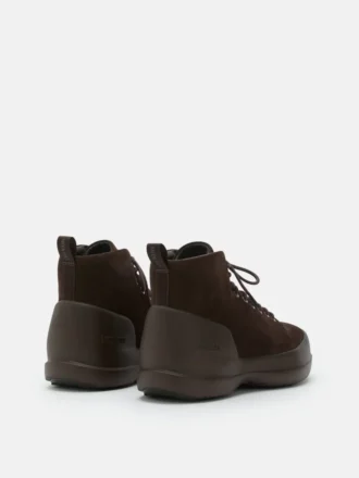 Botas medias con cordones de ante marrón oscuro Mezzaluna