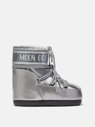 Botines Icon Low Glance de satén plateado