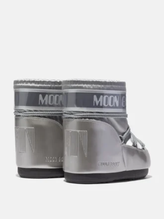 Botines Icon Low Glance de satén plateado
